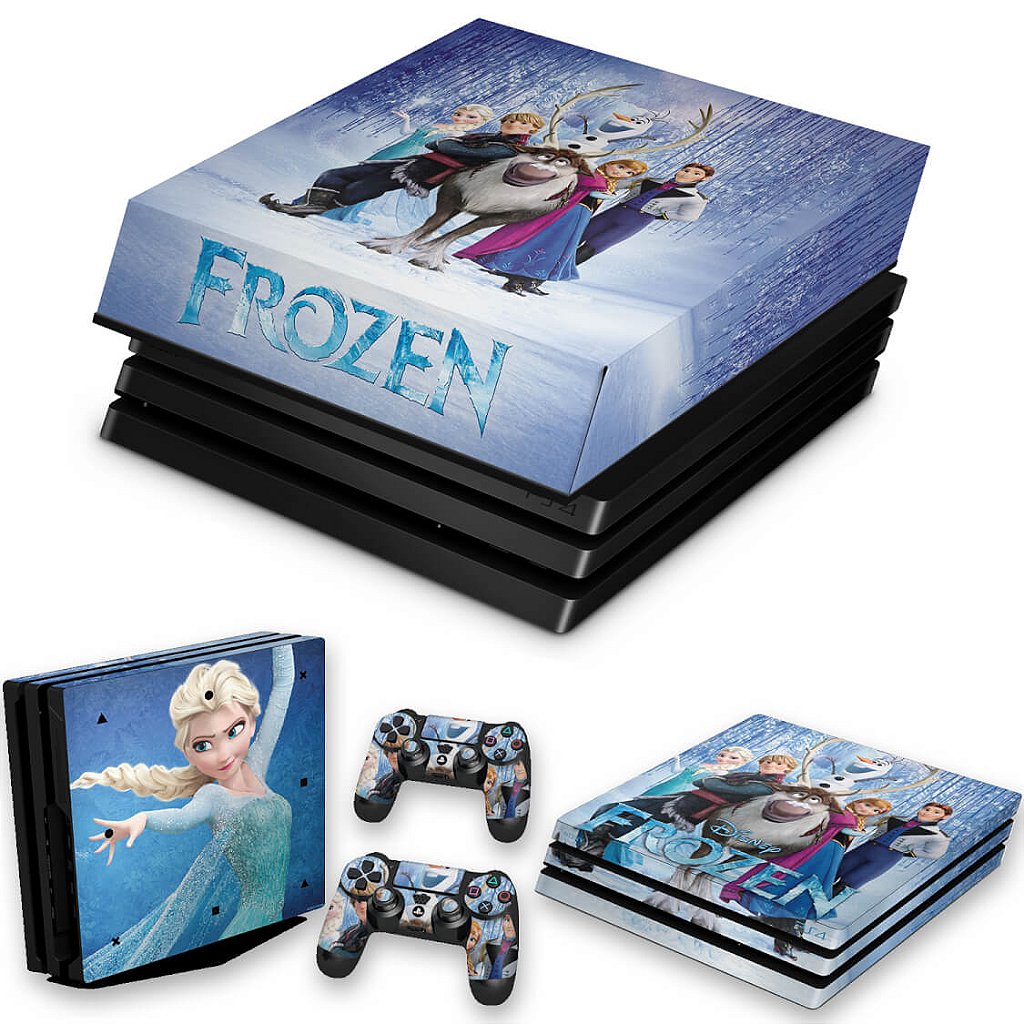 KIT Capa Anti Poeira e Skin Anti-Rage PS4 Pro - Frozen