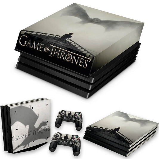 KIT Capa Anti Poeira e Skin Anti-Rage PS4 Pro - Game Of Thrones #B