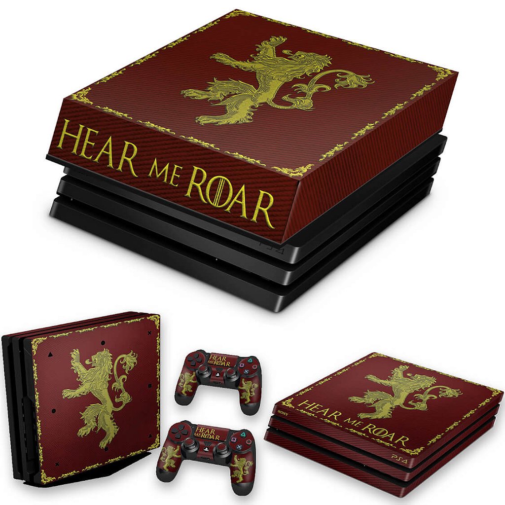 KIT Capa Anti Poeira e Skin Anti-Rage PS4 Pro - Game Of Thrones Lannister