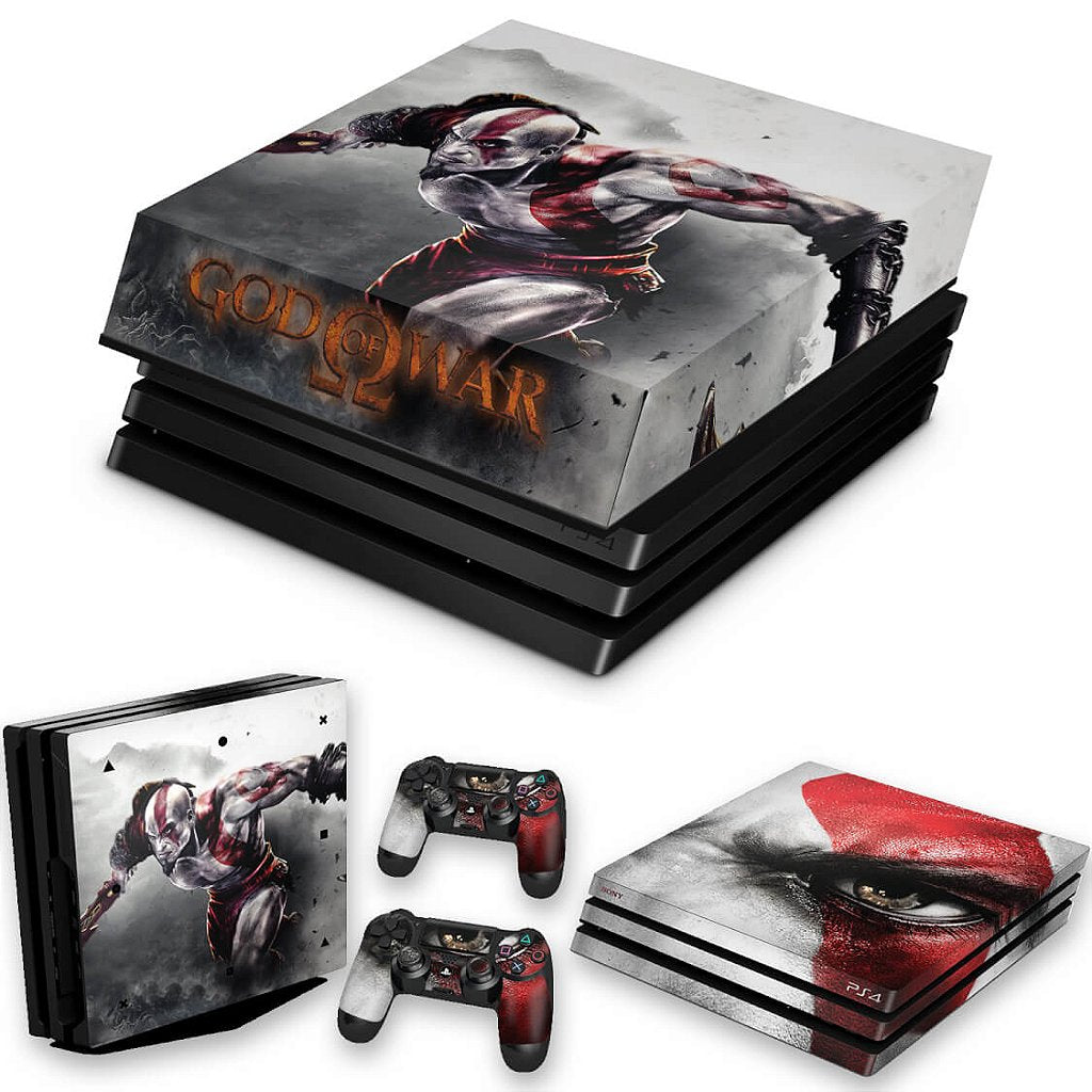 KIT Capa Anti Poeira e Skin Anti-Rage PS4 Pro - God Of War #A