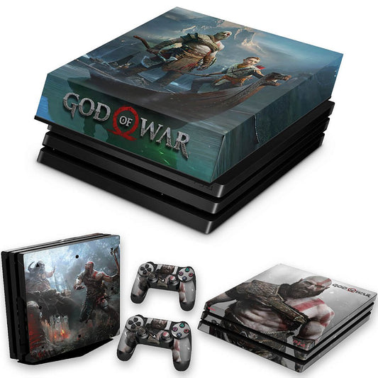 KIT Capa Anti Poeira e Skin Anti-Rage PS4 Pro - God Of War #B