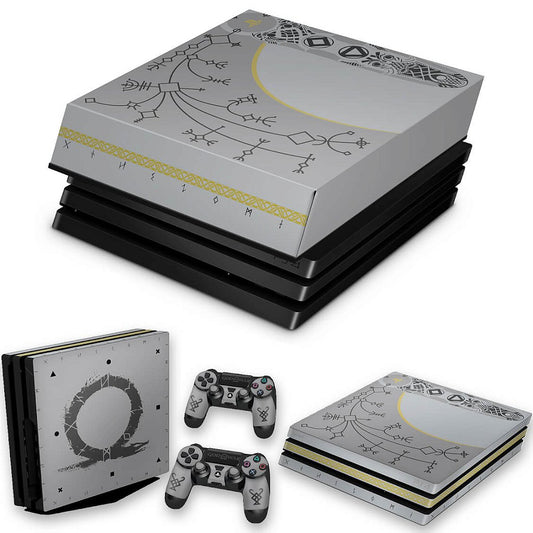 KIT PS4 Pro Skin e Capa Anti Poeira - God Of War Limited Edition