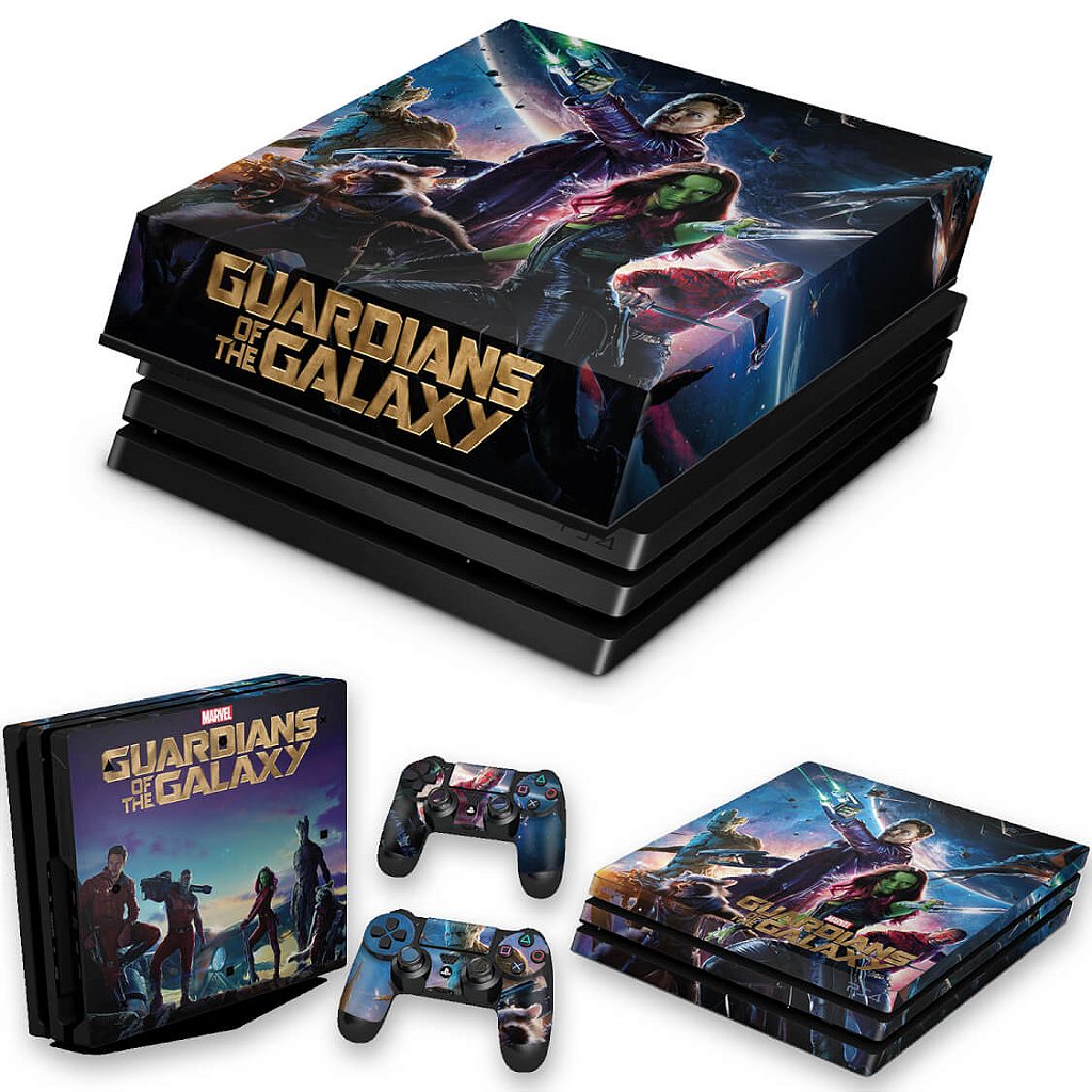 KIT Capa Anti Poeira e Skin Anti-Rage PS4 Pro - Guardioes Da Galaxia
