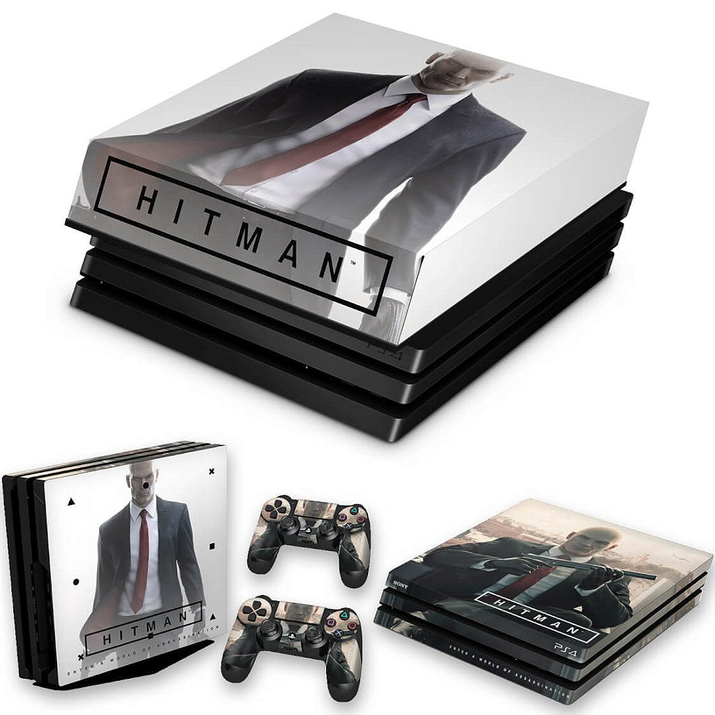 KIT Capa Anti Poeira e Skin Anti-Rage PS4 Pro - Hitman 2016