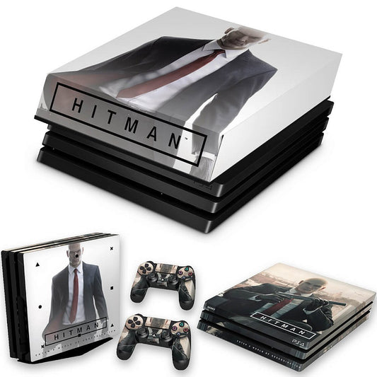 KIT Capa Anti Poeira e Skin Anti-Rage PS4 Pro - Hitman 2016