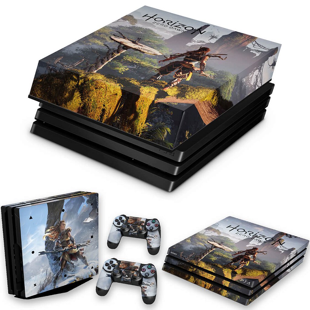 KIT Capa Anti Poeira e Skin Anti-Rage PS4 Pro - Horizon Zero Dawn