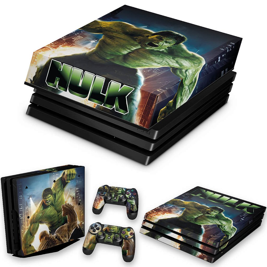 KIT Capa Anti Poeira e Skin Anti-Rage PS4 Pro - Hulk