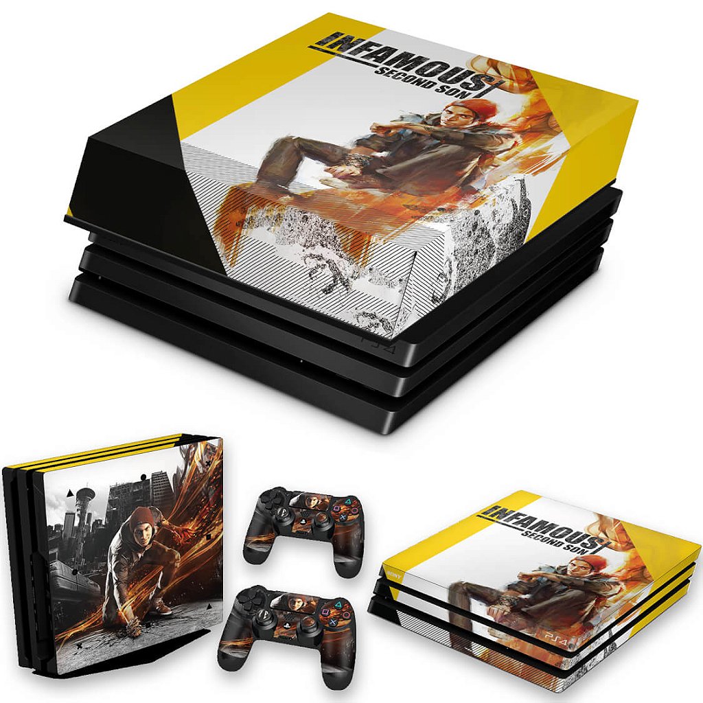 KIT Capa Anti Poeira e Skin Anti-Rage PS4 Pro - Infamous