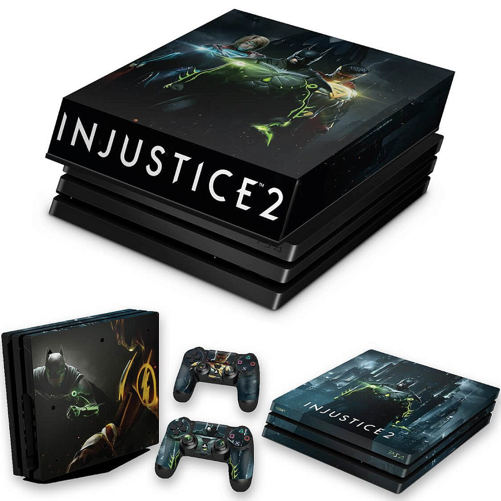 KIT Capa Anti Poeira e Skin Anti-Rage PS4 Pro - Injustice 2