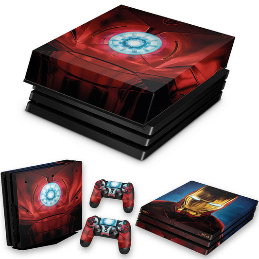 KIT Capa Anti Poeira e Skin Anti-Rage PS4 Pro - Iron Man - Homem De Ferro