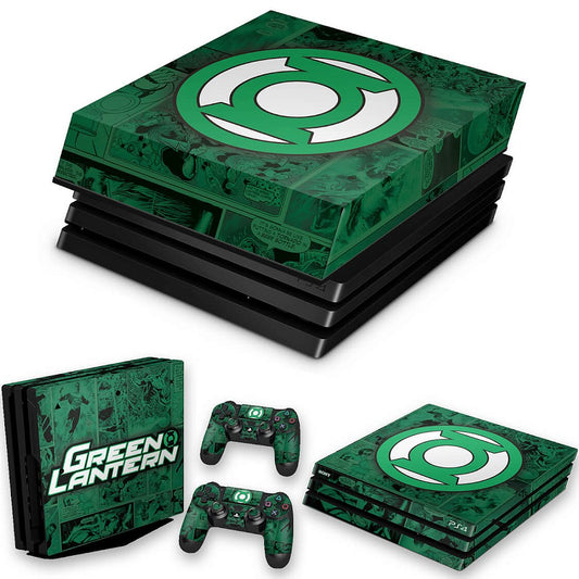 KIT PS4 Pro Skin e Capa Anti Poeira - Lanterna Verde Comics