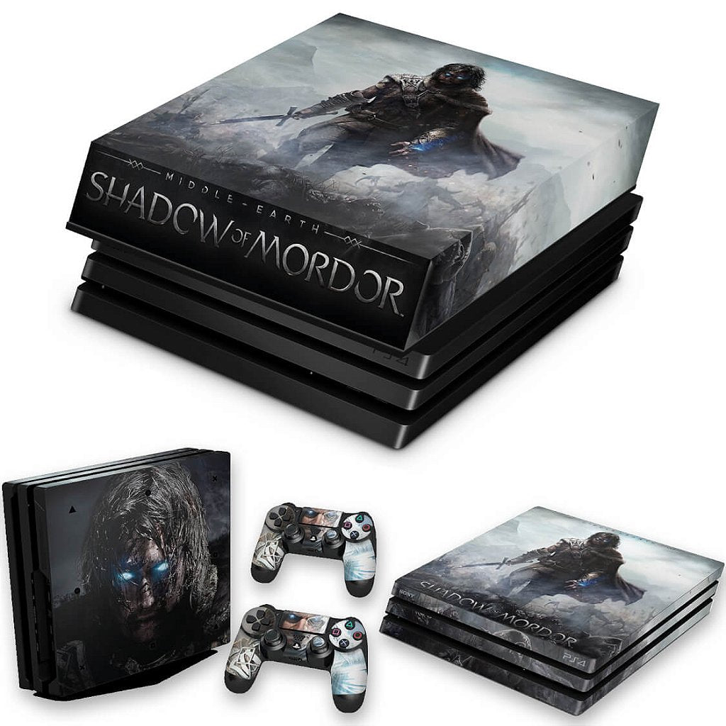 KIT Capa Anti Poeira e Skin Anti-Rage PS4 Pro - Middle Earth: Shadow Of Mordor