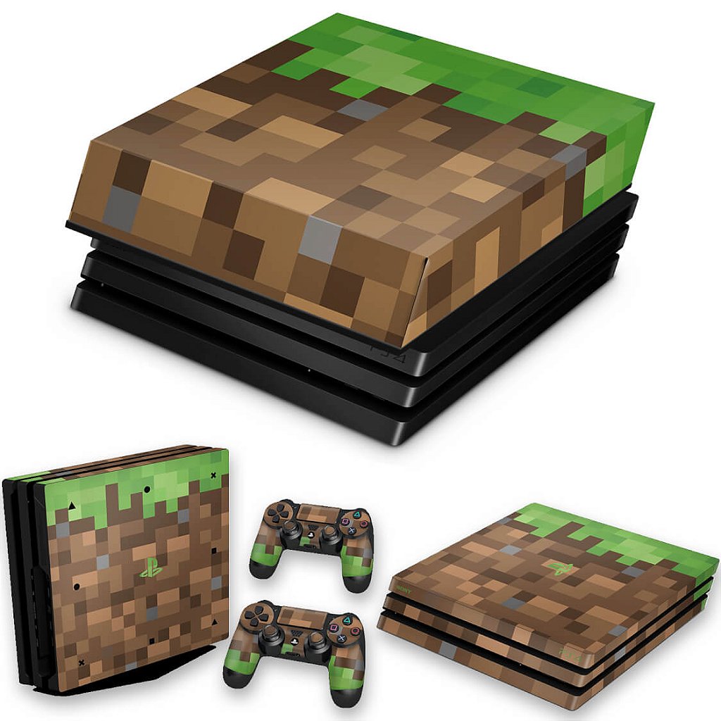 KIT Capa Anti Poeira e Skin Anti-Rage PS4 Pro - Minecraft