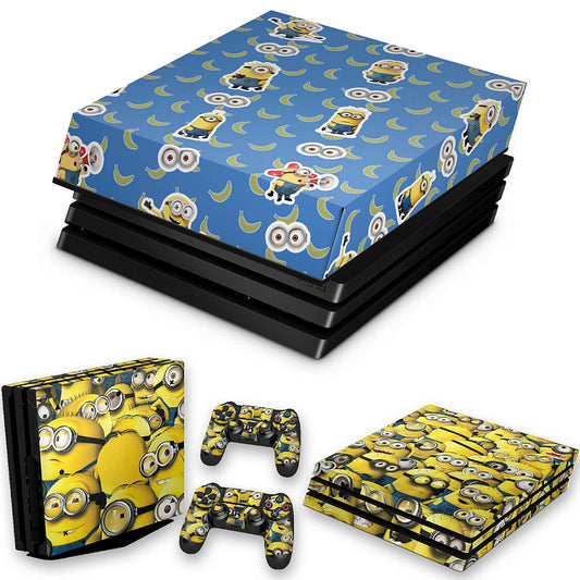KIT Capa Anti Poeira e Skin Anti-Rage PS4 Pro - Minions