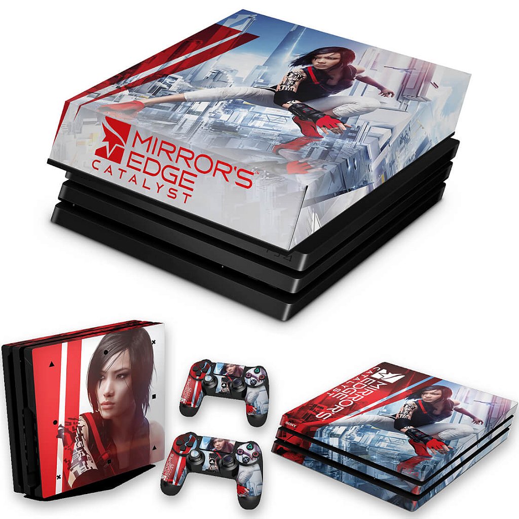 KIT Capa Anti Poeira e Skin Anti-Rage PS4 Pro - Mirror'S Edge Catalyst