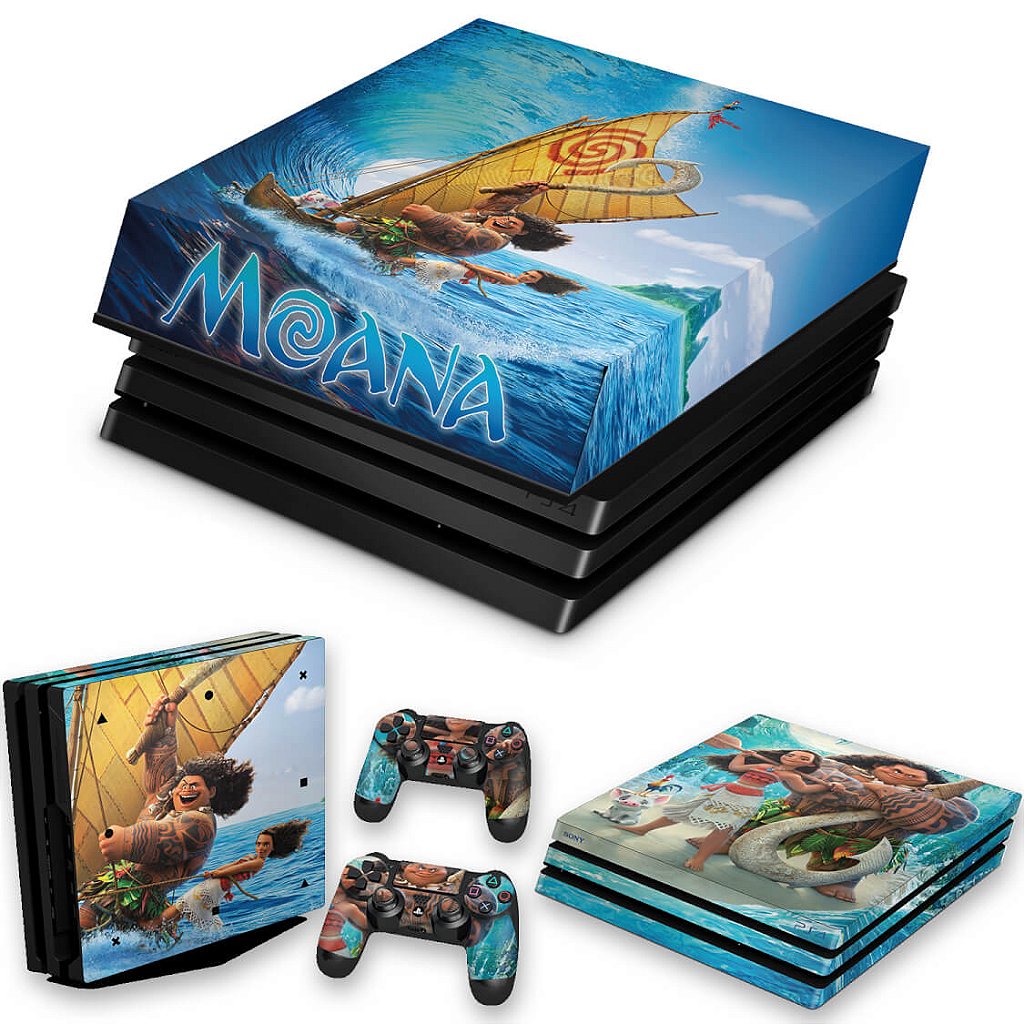 KIT Capa Anti Poeira e Skin Anti-Rage PS4 Pro - Moana