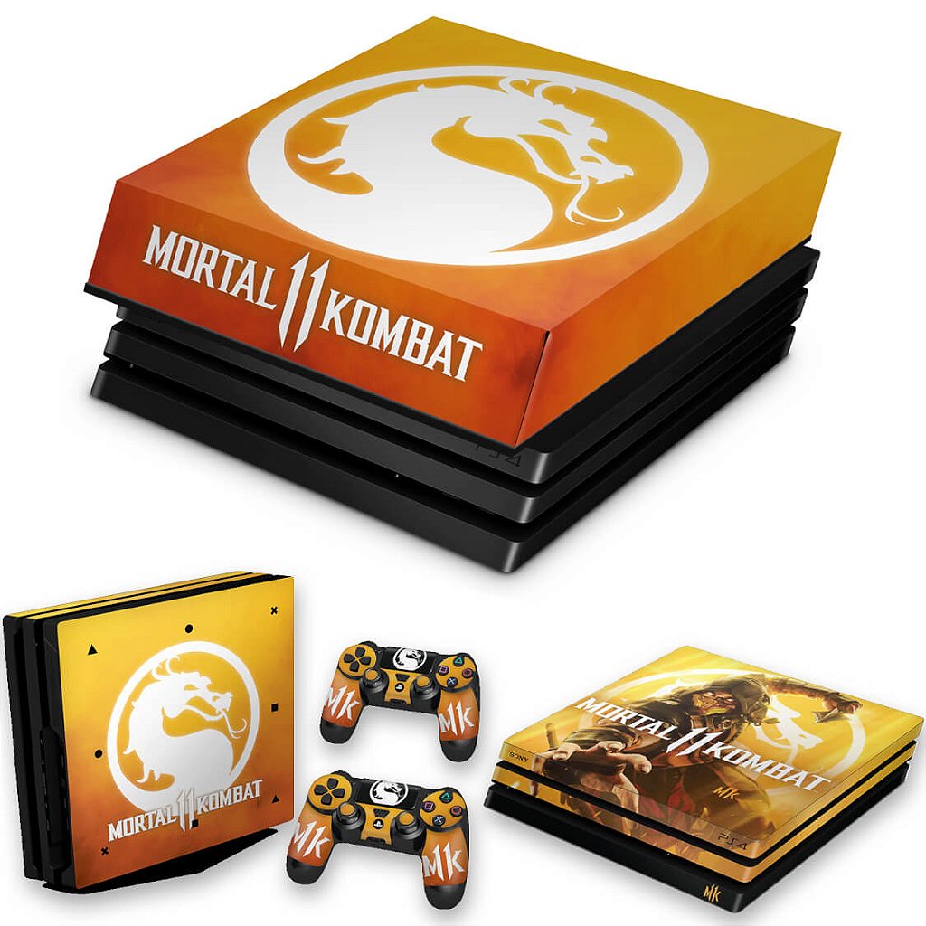 KIT Capa Anti Poeira e Skin Anti-Rage PS4 Pro - Mortal Kombat 11