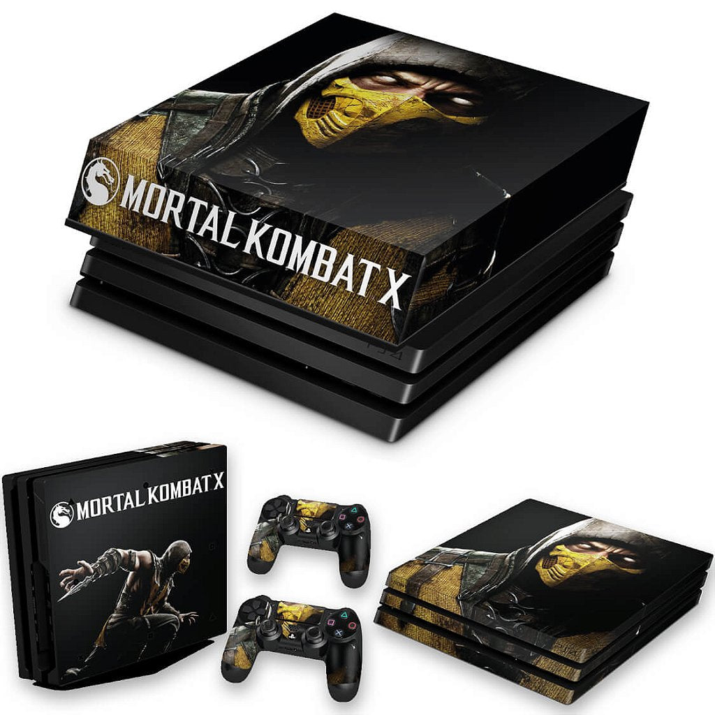 KIT Capa Anti Poeira e Skin Anti-Rage PS4 Pro - Mortal Kombat X