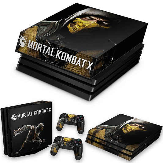 KIT Capa Anti Poeira e Skin Anti-Rage PS4 Pro - Mortal Kombat X