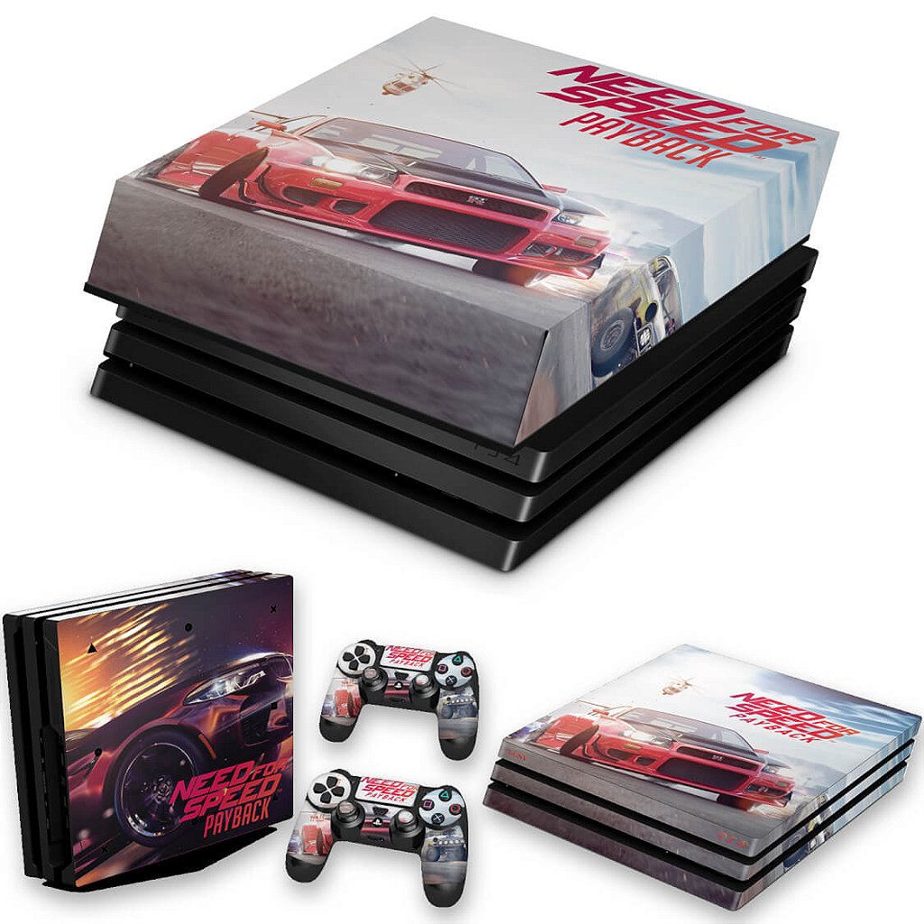 KIT Capa Anti Poeira e Skin Anti-Rage PS4 Pro - Need For Speed Payback