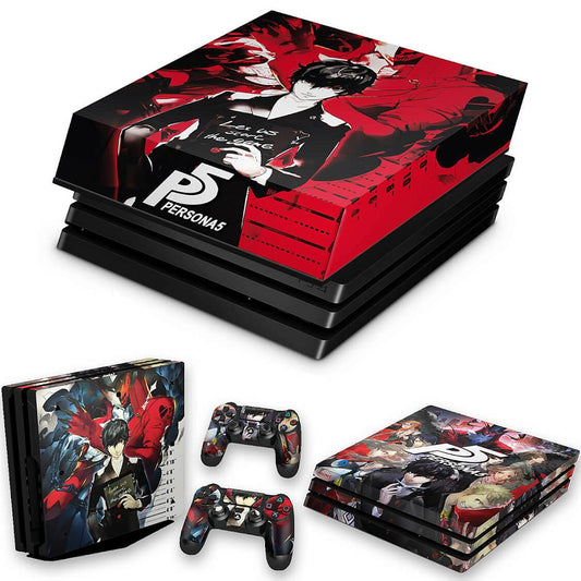 KIT Capa Anti Poeira e Skin Anti-Rage PS4 Pro - Persona 5