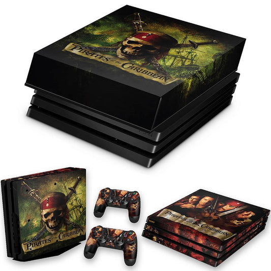 KIT Capa Anti Poeira e Skin Anti-Rage PS4 Pro - Piratas Do Caribe