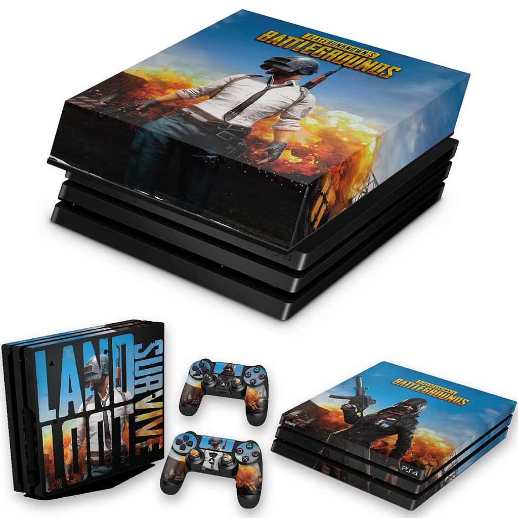 KIT Capa Anti Poeira e Skin Anti-Rage PS4 Pro - Players Unknown Battlegrounds Pubg