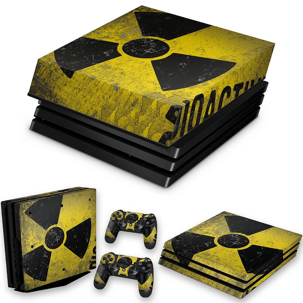KIT Capa Anti Poeira e Skin Anti-Rage PS4 Pro - Radioativo