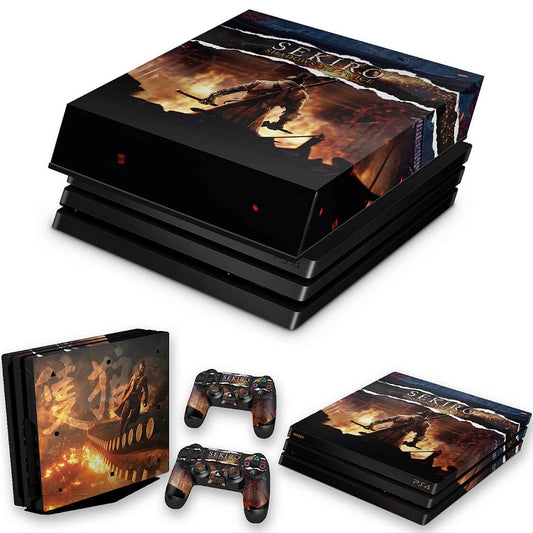 KIT PS4 Pro Skin Anti-Rage e Capa Anti Poeira - Sekiro