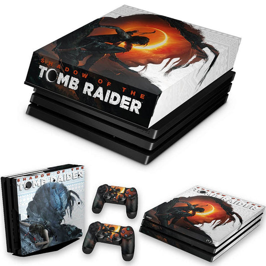 KIT PS4 Pro Skin Anti-Rage e Capa Anti Poeira - Shadow Of The Tomb Raider