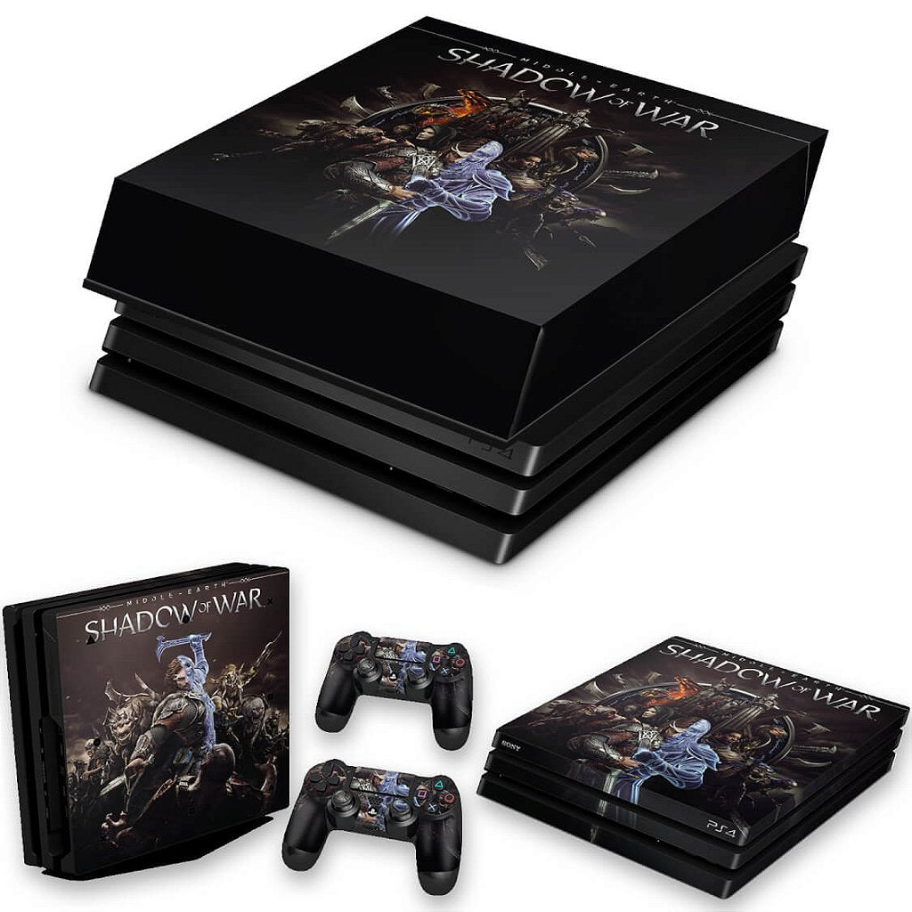 KIT Capa Anti Poeira e Skin Anti-Rage PS4 Pro - Shadow Of War