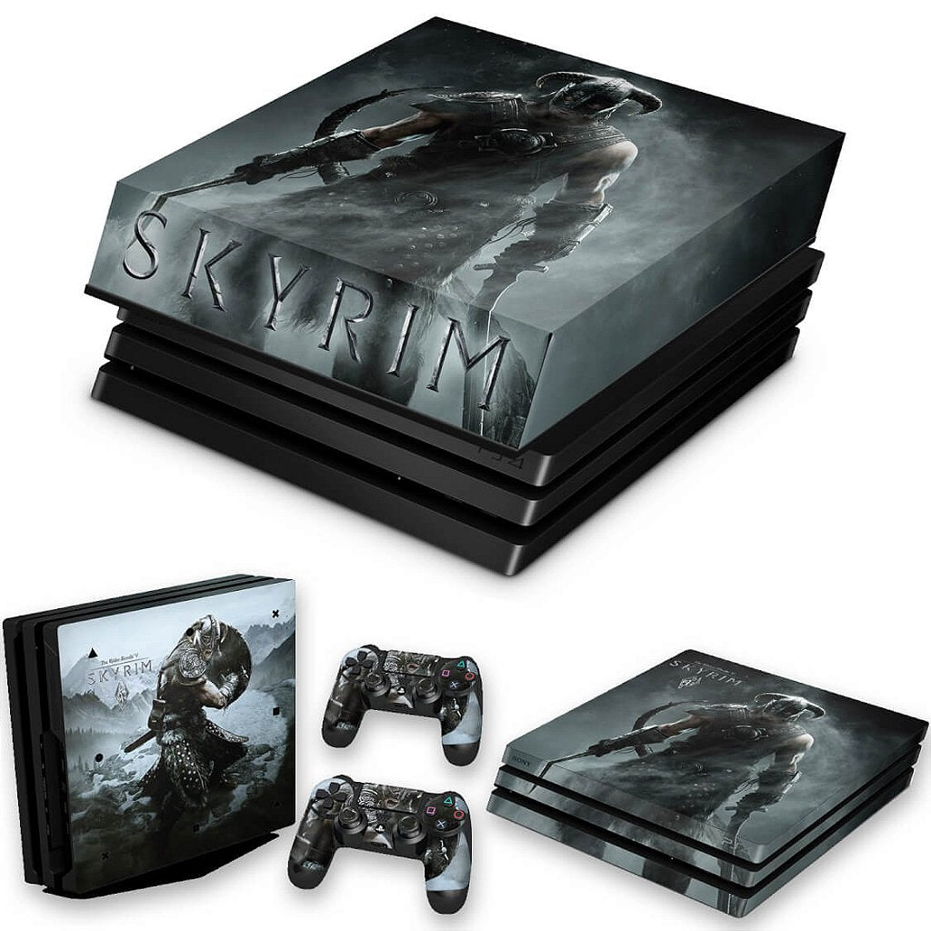 KIT Capa Anti Poeira e Skin Anti-Rage PS4 Pro - Skyrim