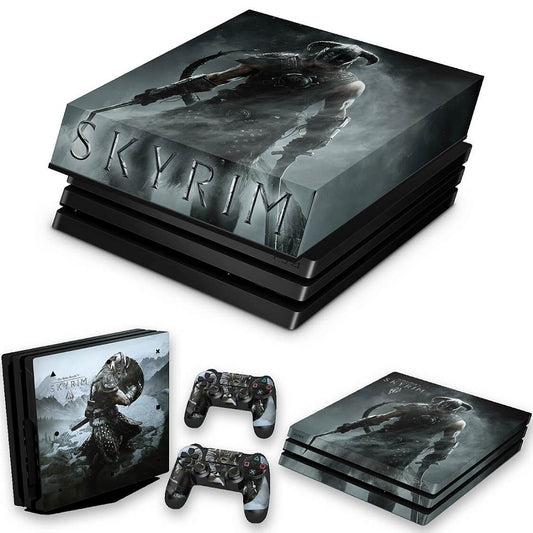 KIT Capa Anti Poeira e Skin Anti-Rage PS4 Pro - Skyrim