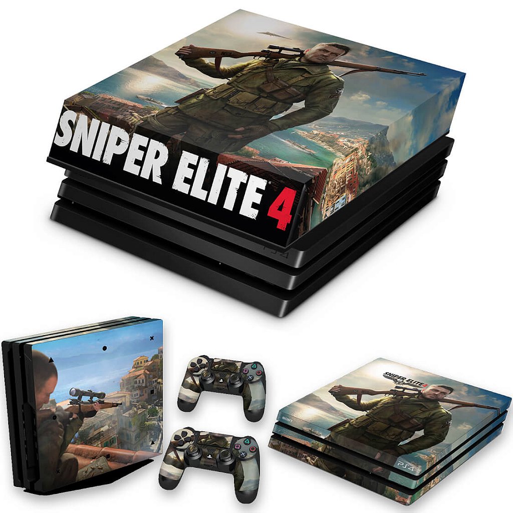 KIT Capa Anti Poeira e Skin Anti-Rage PS4 Pro - Sniper Elite 4