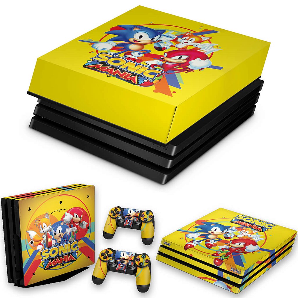 KIT Capa Anti Poeira e Skin Anti-Rage PS4 Pro - Sonic Mania