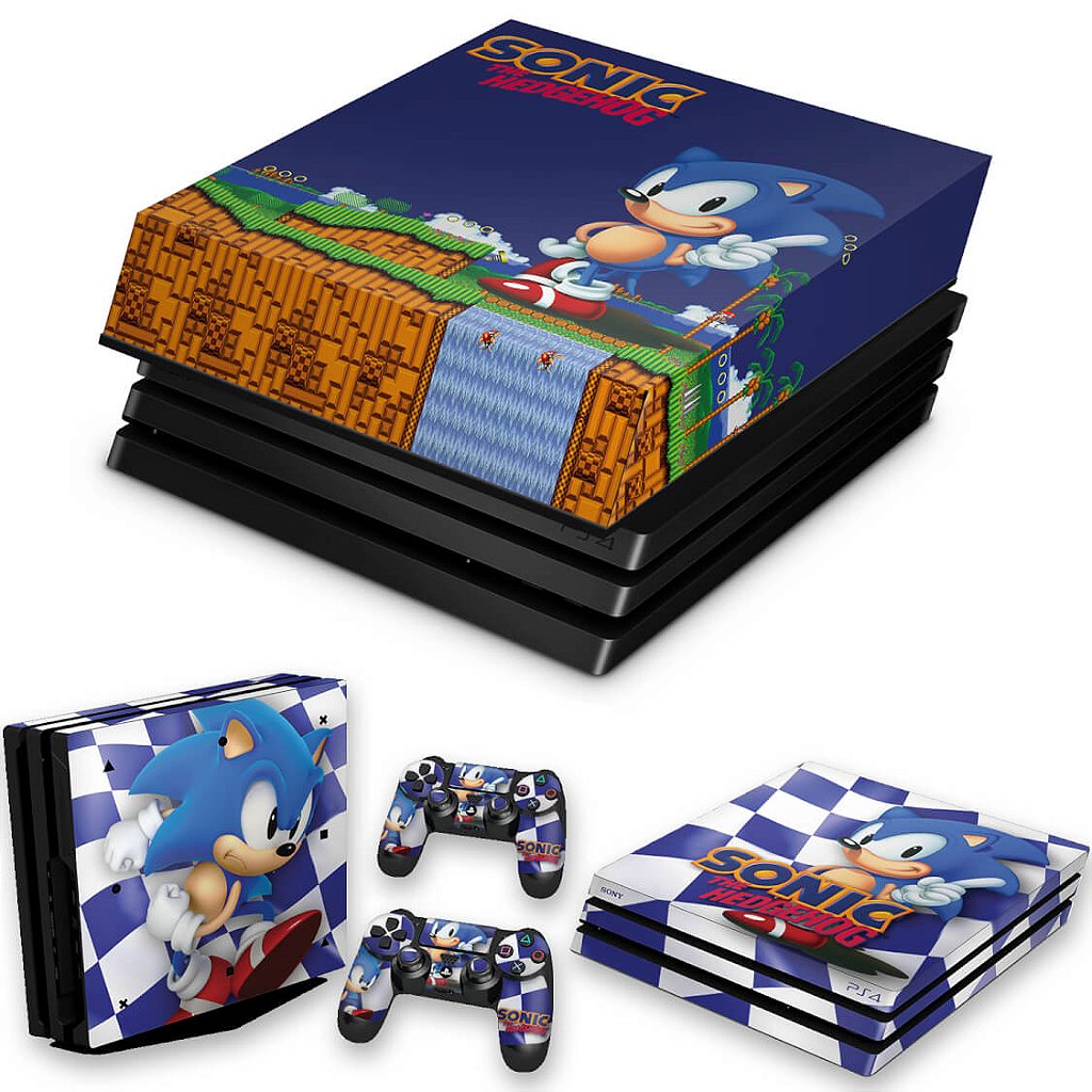 KIT Capa Anti Poeira e Skin Anti-Rage PS4 Pro - Sonic The Hedgehog