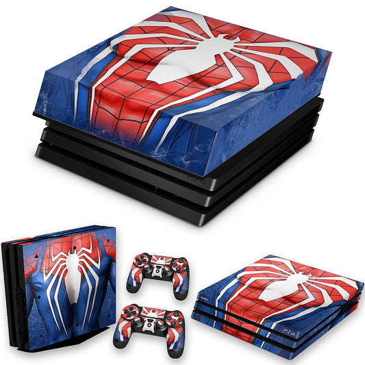 KIT PS4 Pro Skin Anti-Rage e Capa Anti Poeira - Spider-Man Homem Aranha 2