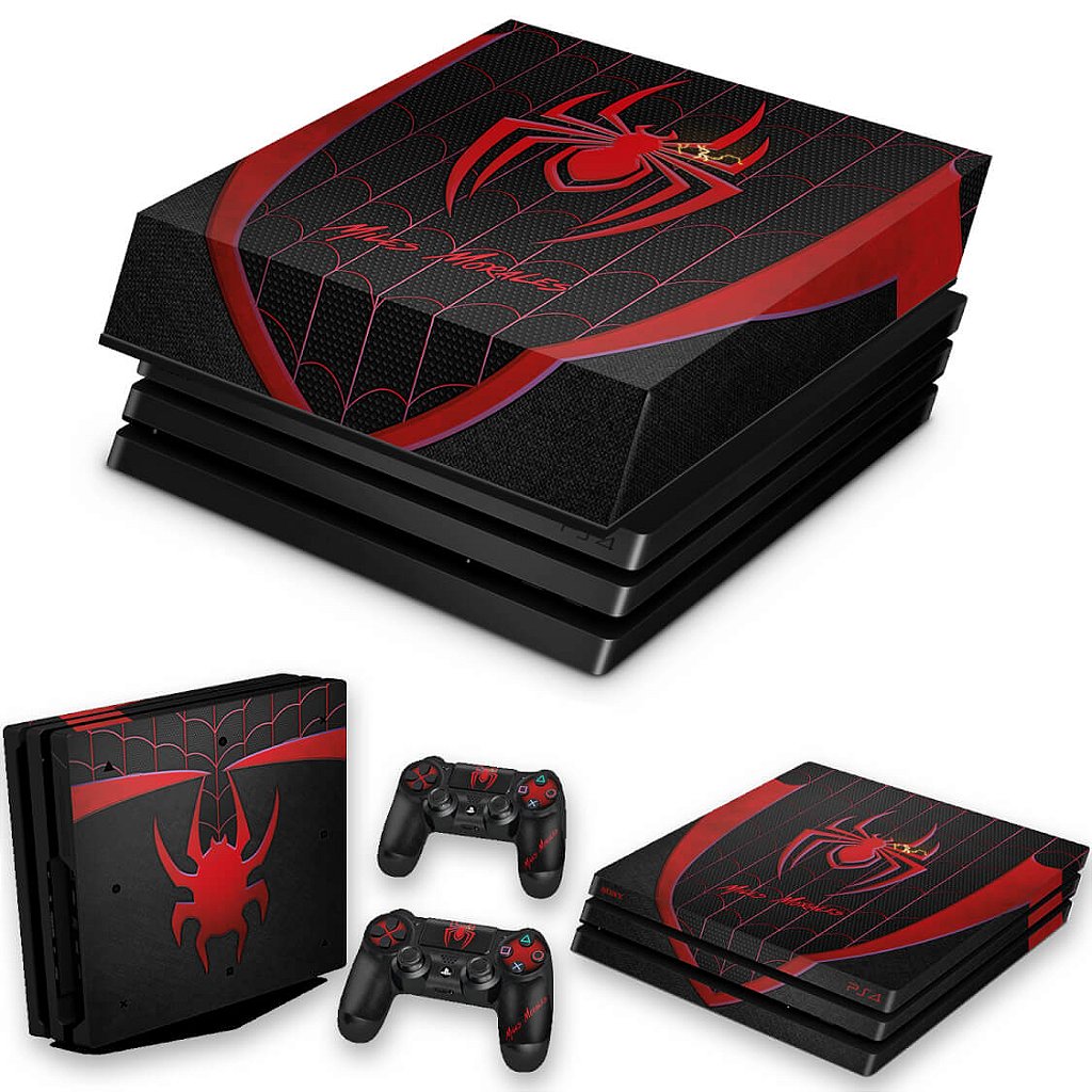 KIT Capa Anti Poeira e Skin Anti-Rage PS4 Pro - Spider-Man: Miles Morales
