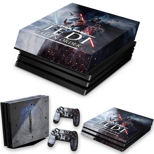KIT PS4 Pro Skin Anti-Rage e Capa Anti Poeira - Star Wars Jedi Fallen Order