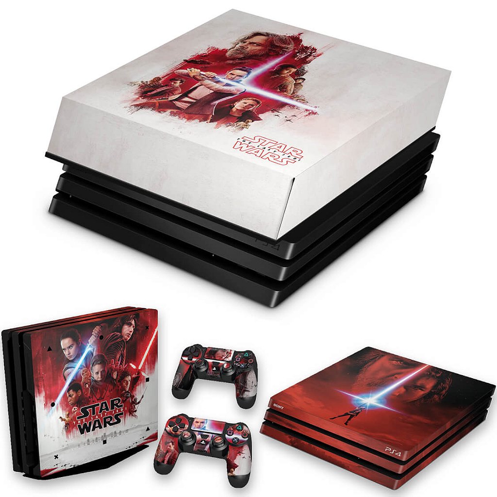 KIT Capa Anti Poeira e Skin Anti-Rage PS4 Pro - Star Wars The Last Jedi