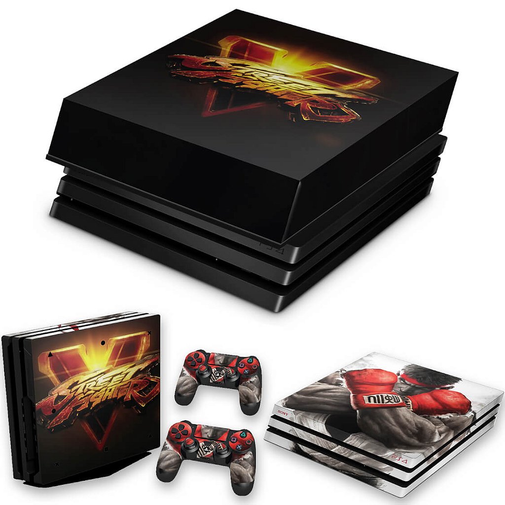 KIT Capa Anti Poeira e Skin Anti-Rage PS4 Pro - Street Fighter V