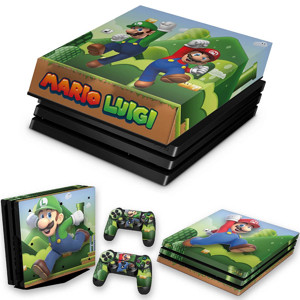 KIT Capa Anti Poeira e Skin Anti-Rage PS4 Pro - Super Mario Bros