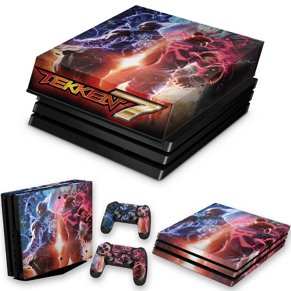 KIT Capa Anti Poeira e Skin Anti-Rage PS4 Pro - Tekken 7