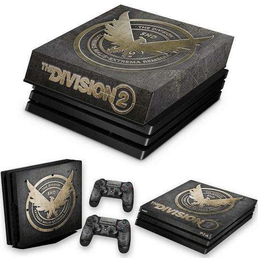 KIT PS4 Pro Skin Anti-Rage e Capa Anti Poeira - The Division 2