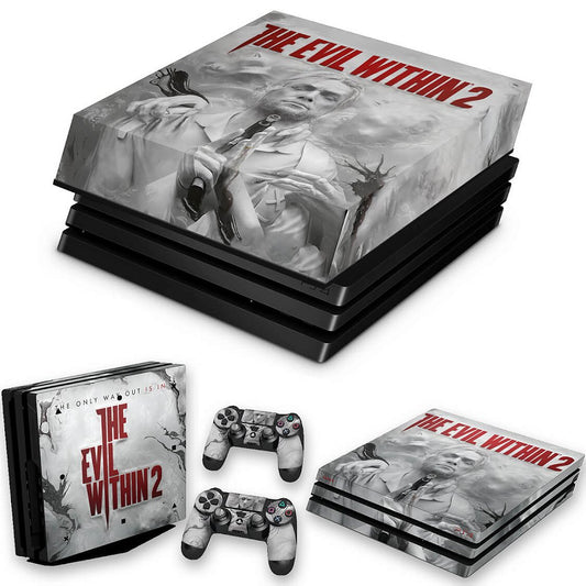 KIT Capa Anti Poeira e Skin Anti-Rage PS4 Pro - The Evil Within 2