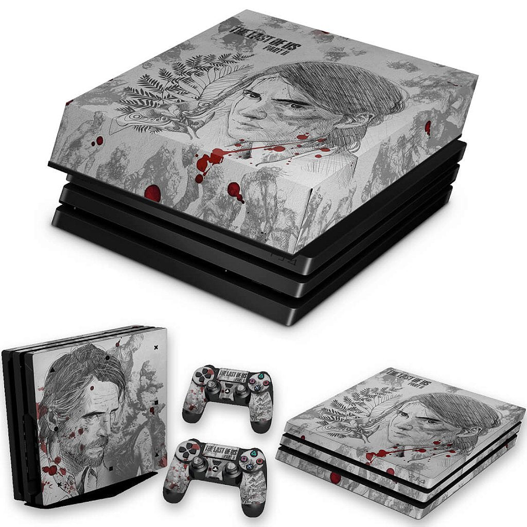 KIT PS4 Pro Skin Anti-Rage e Capa Anti Poeira - The Last Of Us Part 2 Ii