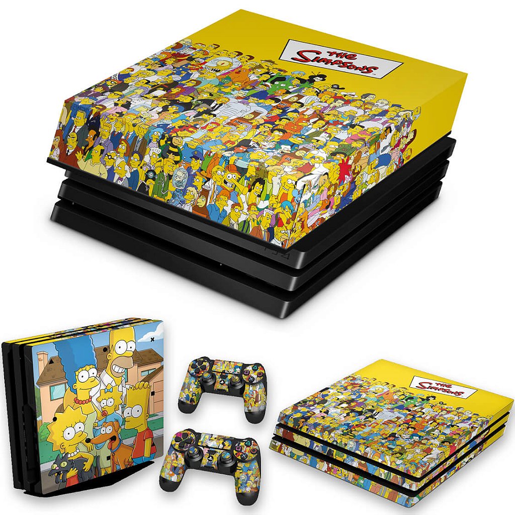 KIT Capa Anti Poeira e Skin Anti-Rage PS4 Pro - The Simpsons