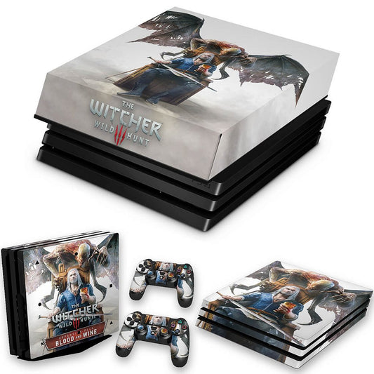 KIT Capa Anti Poeira e Skin Anti-Rage PS4 Pro - The Witcher 3: Wild Hunt - Blood And Wine
