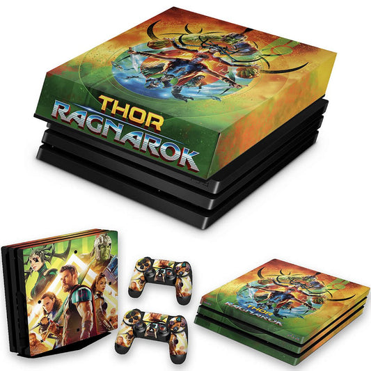 KIT Capa Anti Poeira e Skin Anti-Rage PS4 Pro - Thor Ragnarok