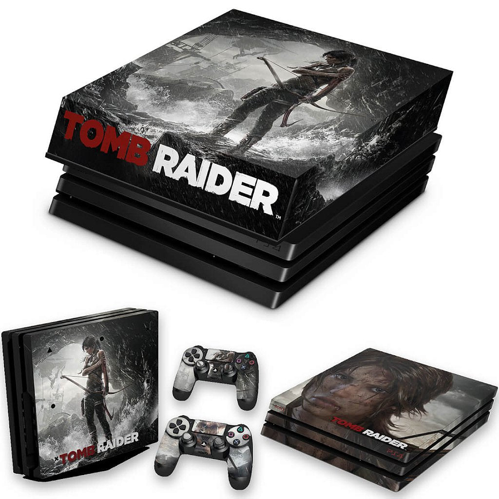 KIT Capa Anti Poeira e Skin Anti-Rage PS4 Pro - Tomb Raider